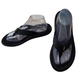 Teva Mush Black Thong Sandals Womens 10 Flip Flops Summer Comfort Casual Foam